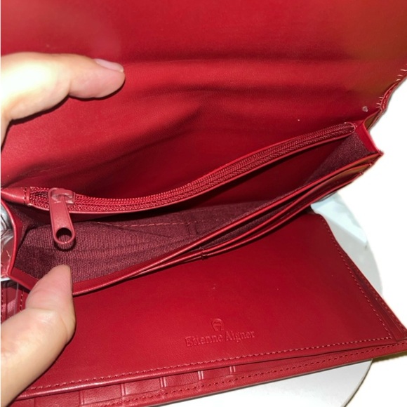 NWT Vintage Etienne Aigner Classic Personal Assets Leather WalletRed - Picture 2 of 16